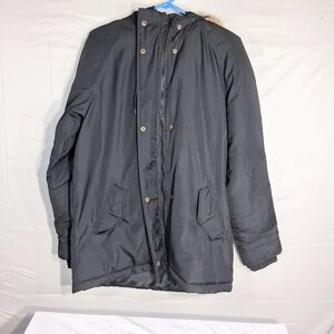 Women's Medium Black Old Navy Lined Full Zip and Button Down Parka/Utility Coat